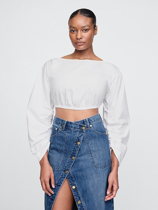 Gap x Cult Gaia Ruched Cropped Top
