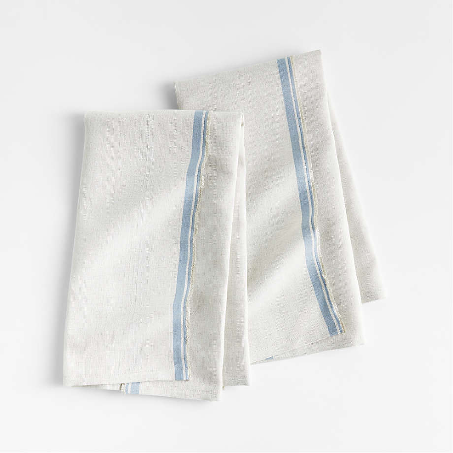 Clovis Blue Edge Cotton Dish Towels Set of 2